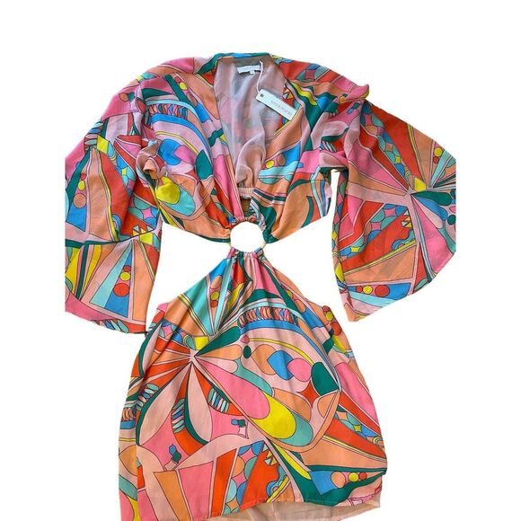 Olivaceous Elliot mini dress - multi color size Large NWT - Picture 2 of 6